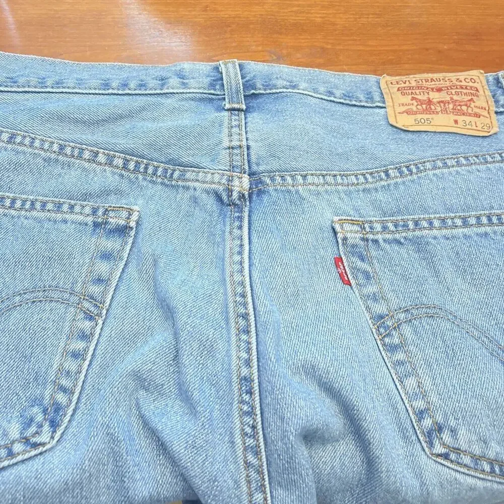 Levi Strauss & Co 505 Size 34x29 Blue Regular Straight Leg Denim Jeans‎ Older